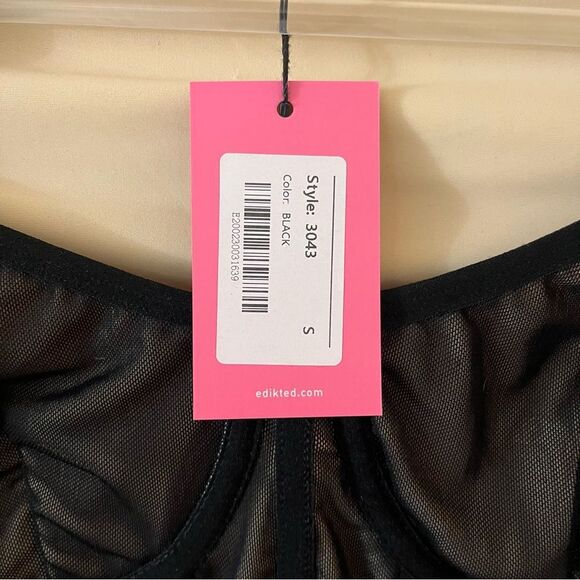 Edikted Megan Bodice Crop Top size small black NWT - Picture 6 of 13